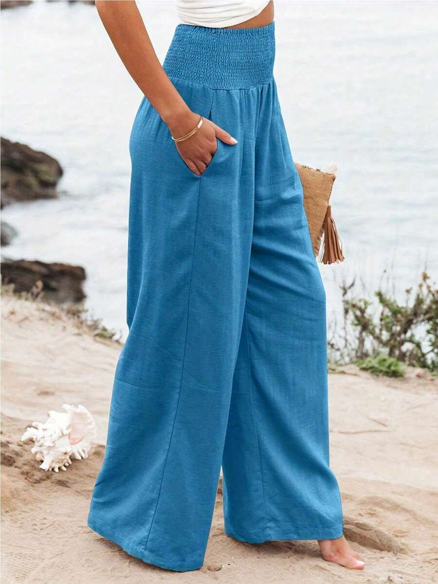 José | Hoge taille lange broek met zakken