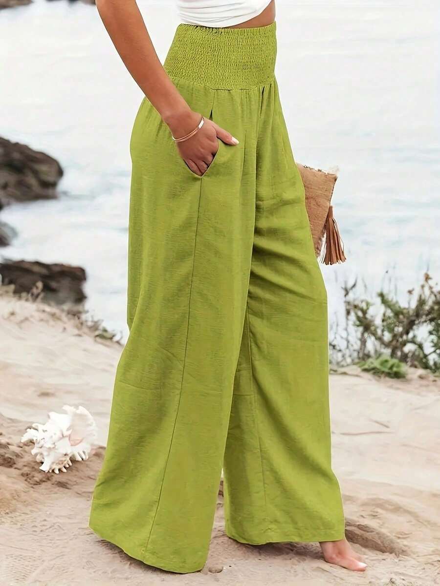 José | Hoge taille lange broek met zakken