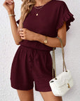 Britt | Casual set met rimpeling en knoopdetails