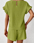Britt | Casual set met rimpeling en knoopdetails