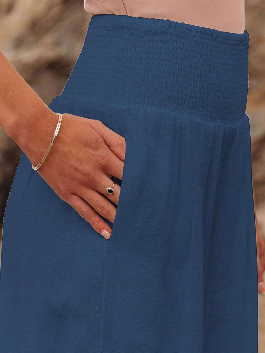 José | Hoge taille lange broek met zakken