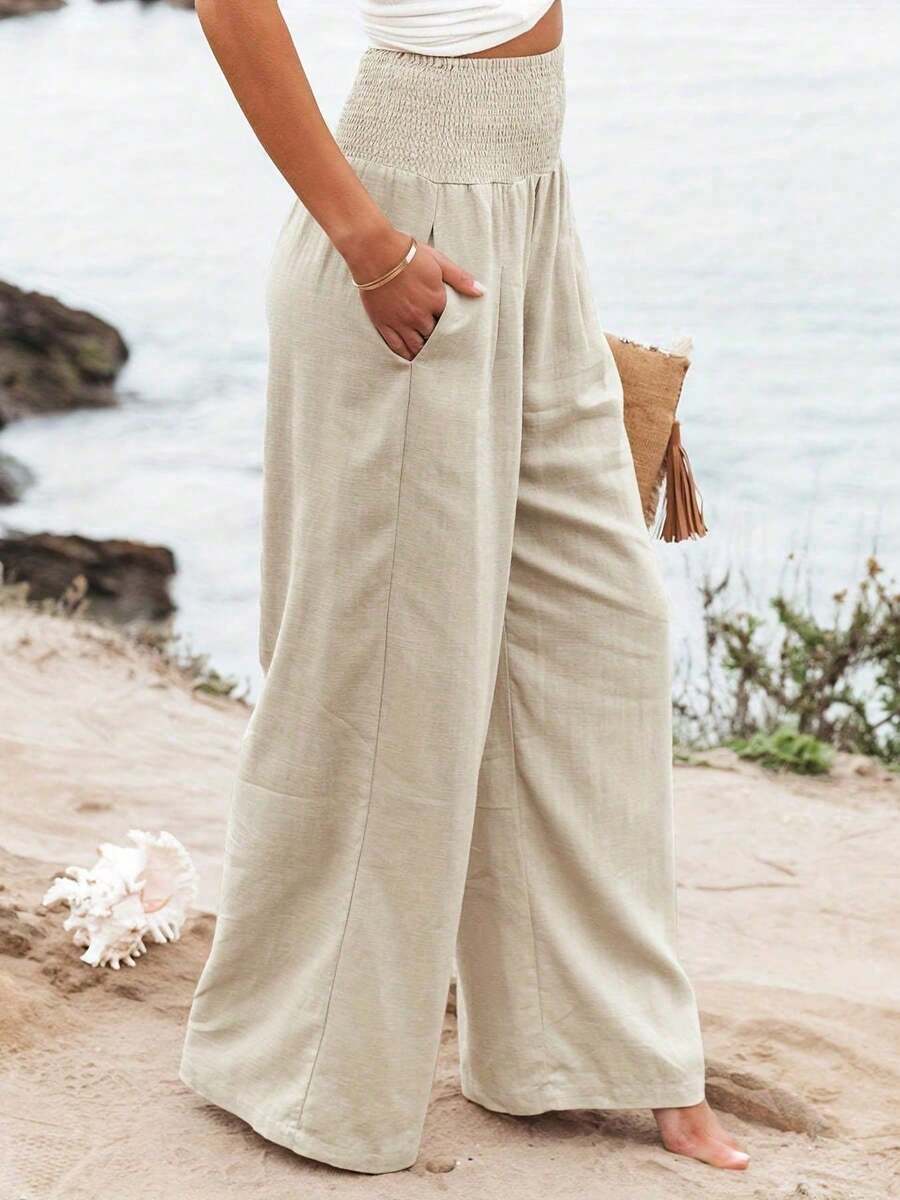José | Hoge taille lange broek met zakken