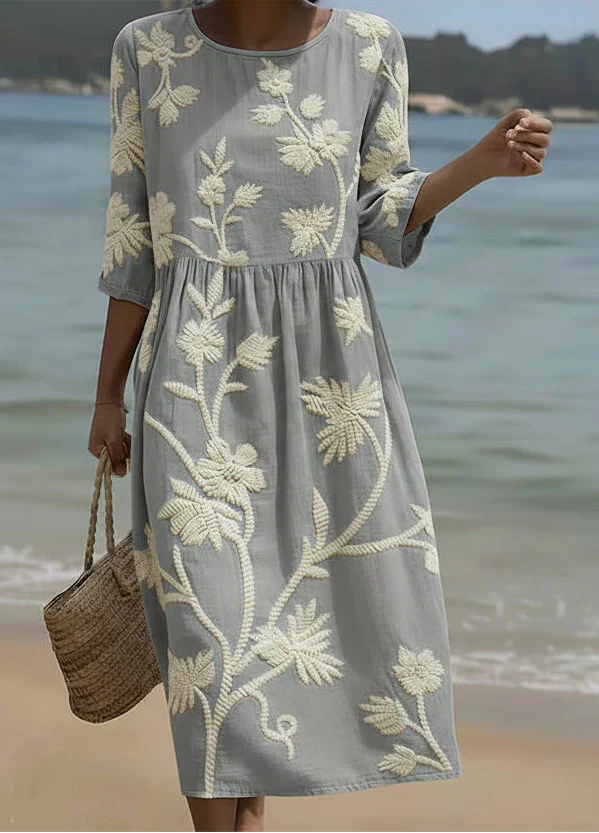 Vrouwen casual jurk met bloemenprint