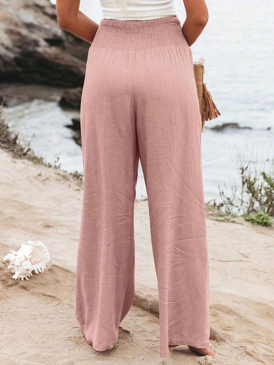 José | Hoge taille lange broek met zakken
