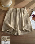 Olga | Linnenmix short met comfortabele pasvorm