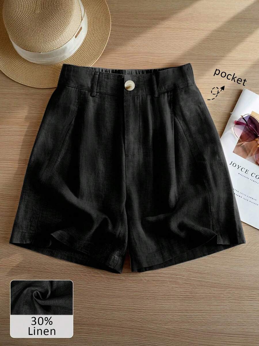Olga | Linnenmix short met comfortabele pasvorm