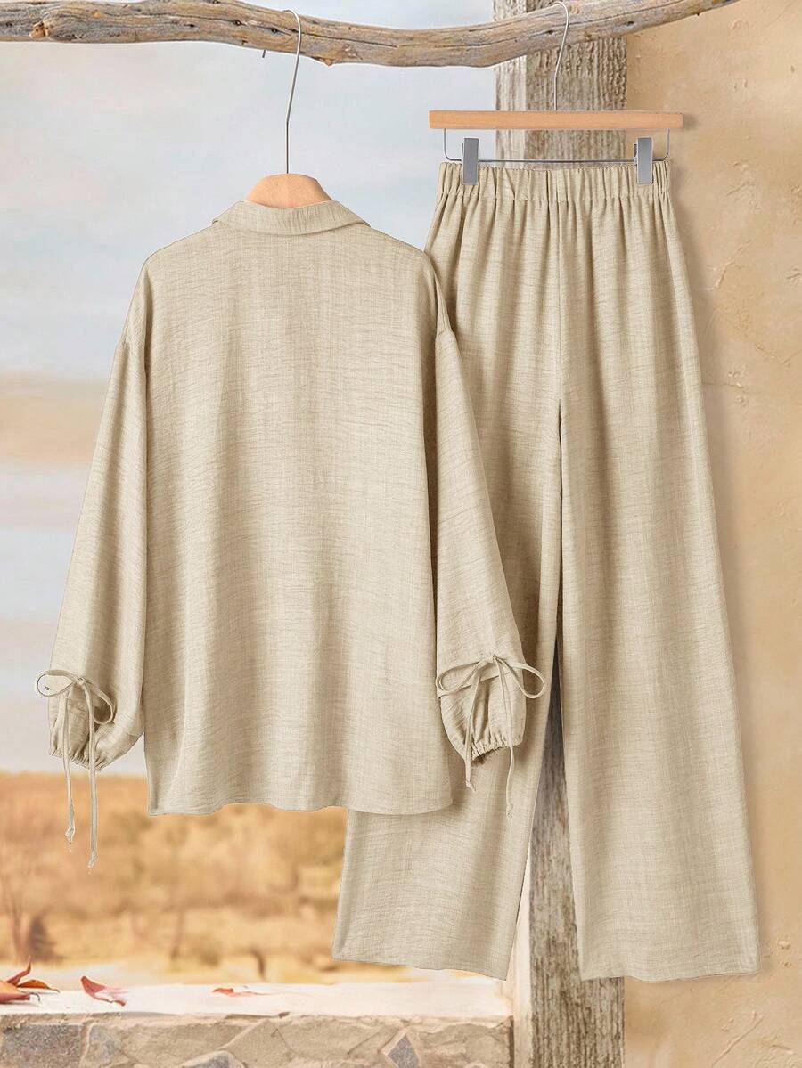 Runa | Tweedelige Set met Blouse &amp; Wijde Broek