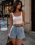 Olga | Linnenmix short met comfortabele pasvorm