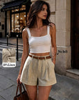 Olga | Linnenmix short met comfortabele pasvorm