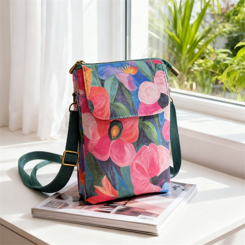 Elvira - Vintage Schoudertas met rits en magnetische sluiting