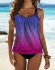 Augustus - Effen Tankini met Luipaardpatroon