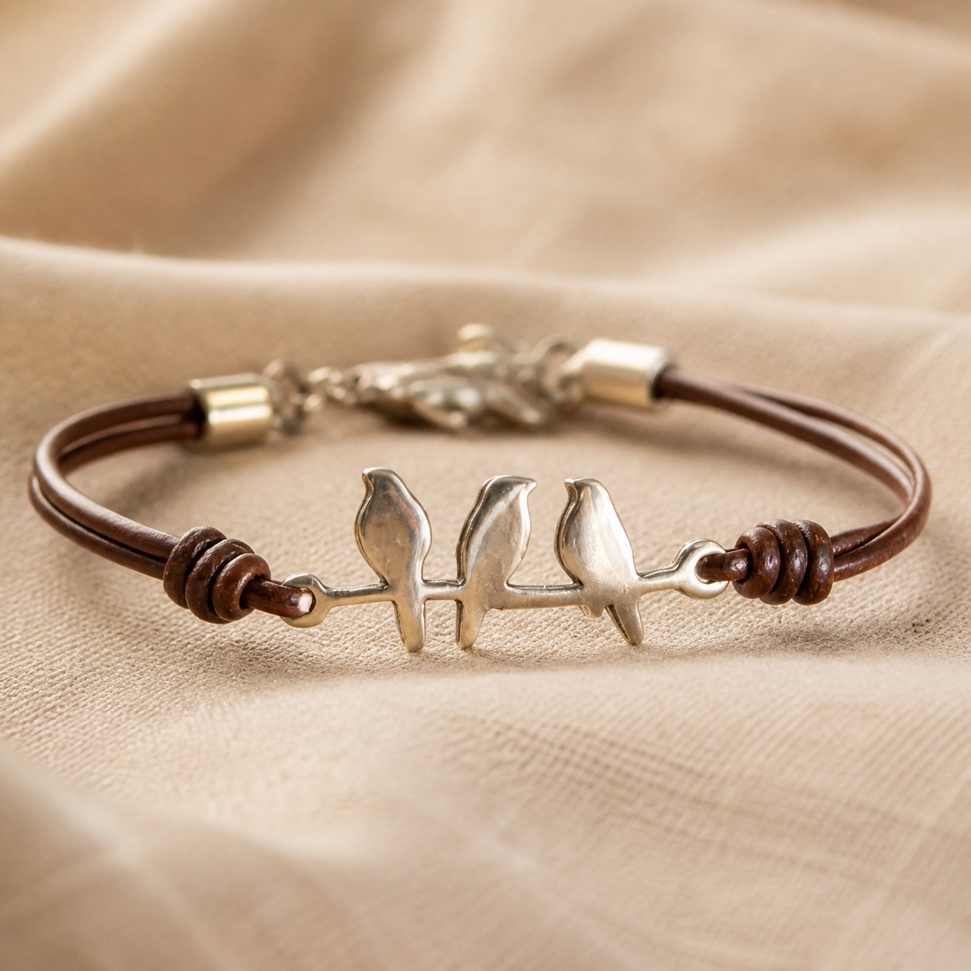 Nore | Vintage armband met 3 vogeltjes