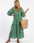 Fiora | Midi-jurk met bloemenprint en V-hals