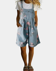Adriana - Bloemen denim jumpsuit met zachte katoen en vintage was