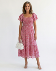 Odette | Midi Jurk met Off-Shoulder Schouders
