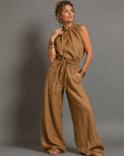 Leontine | Mouwloze Jumpsuit Met Wijde Pijpen