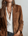 Annarita | Vintage bruine suède blazer