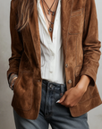 Annarita | Vintage bruine suède blazer