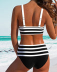 By Esmee® | Gestreepte Bikini met Hoge Taille