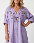 Tavi | Bloemen Oversized Pocket Midi Jurk
