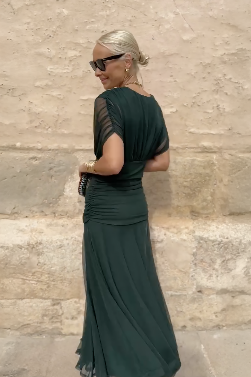 Luisa | Elegante lange feestjurk met V-hals