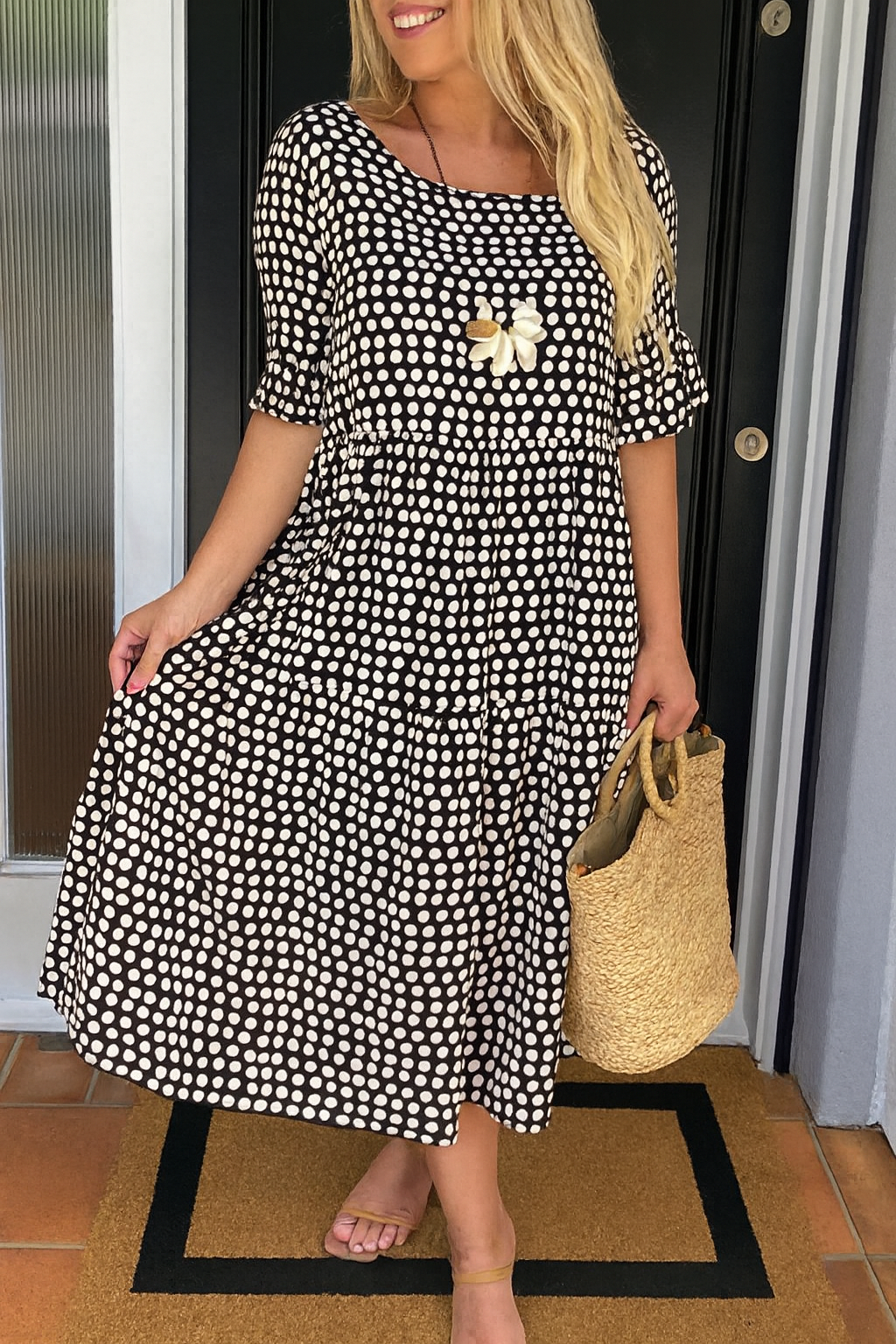 Noémie™ — Elegante natuurlijke midi jurk