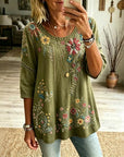 Babette | Vintage Blouse Met Bloemenpatroon