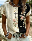 Leonoor - Casual T-Shirt met Bloemenprint