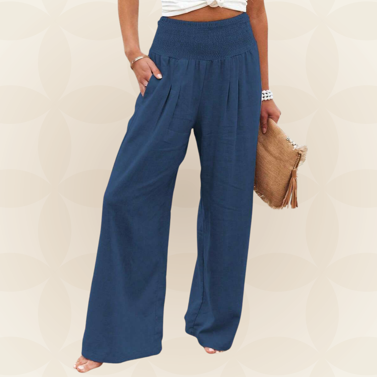 José | Hoge taille lange broek met zakken