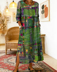 Manuela | Geprinte Jurk met Etnisch Patchwork