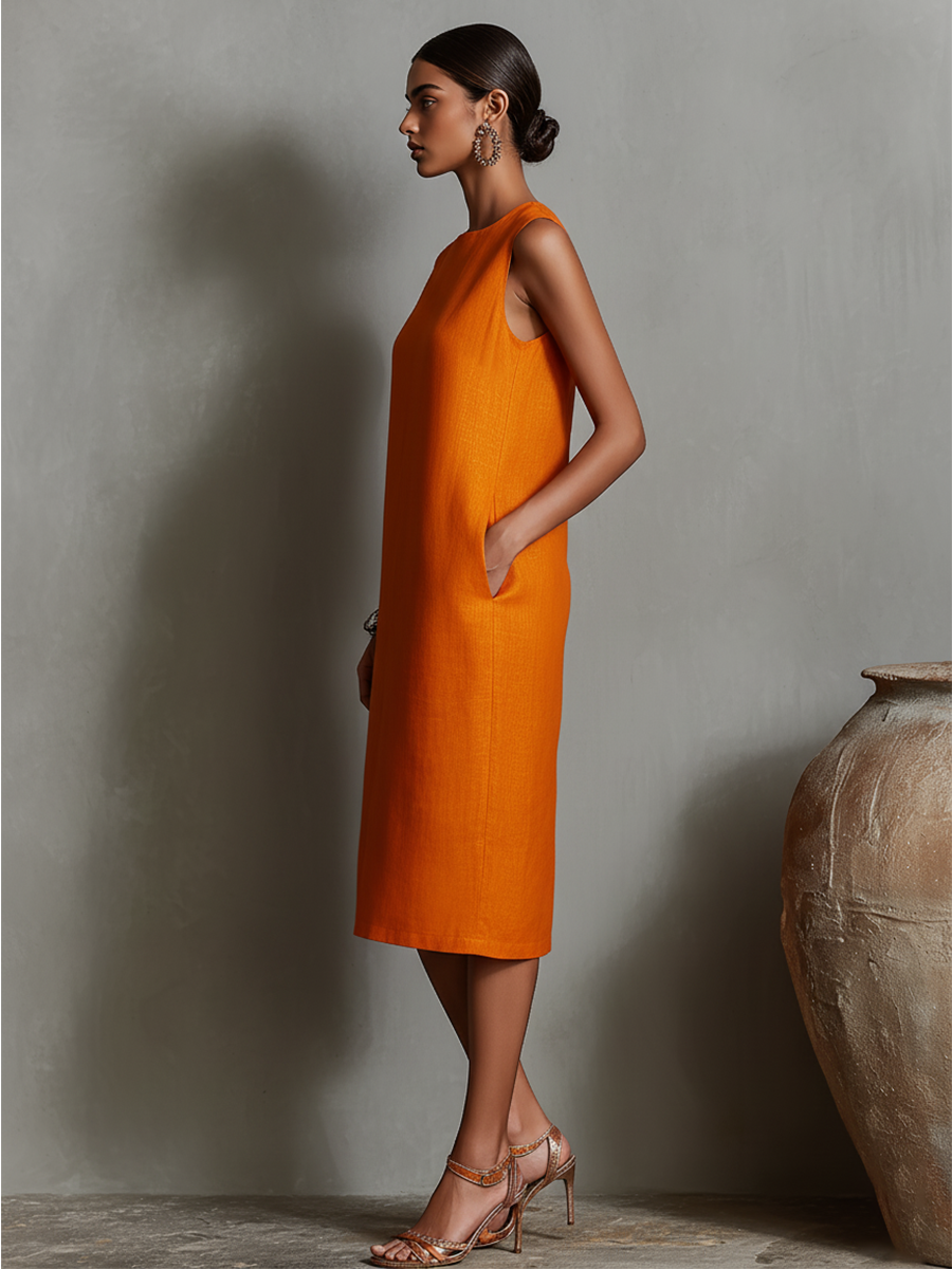 Marjolein | Midi-jurk met zakken