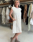 Rita - Jurk met ronde hals en patroon