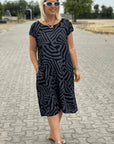 Rita - Jurk met ronde hals en patroon