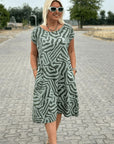 Rita - Jurk met ronde hals en patroon