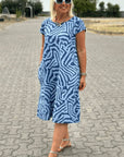 Rita - Jurk met ronde hals en patroon