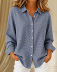 Linde | Blauw wit geruite blouse