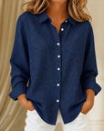 Linde | Blauw wit geruite blouse