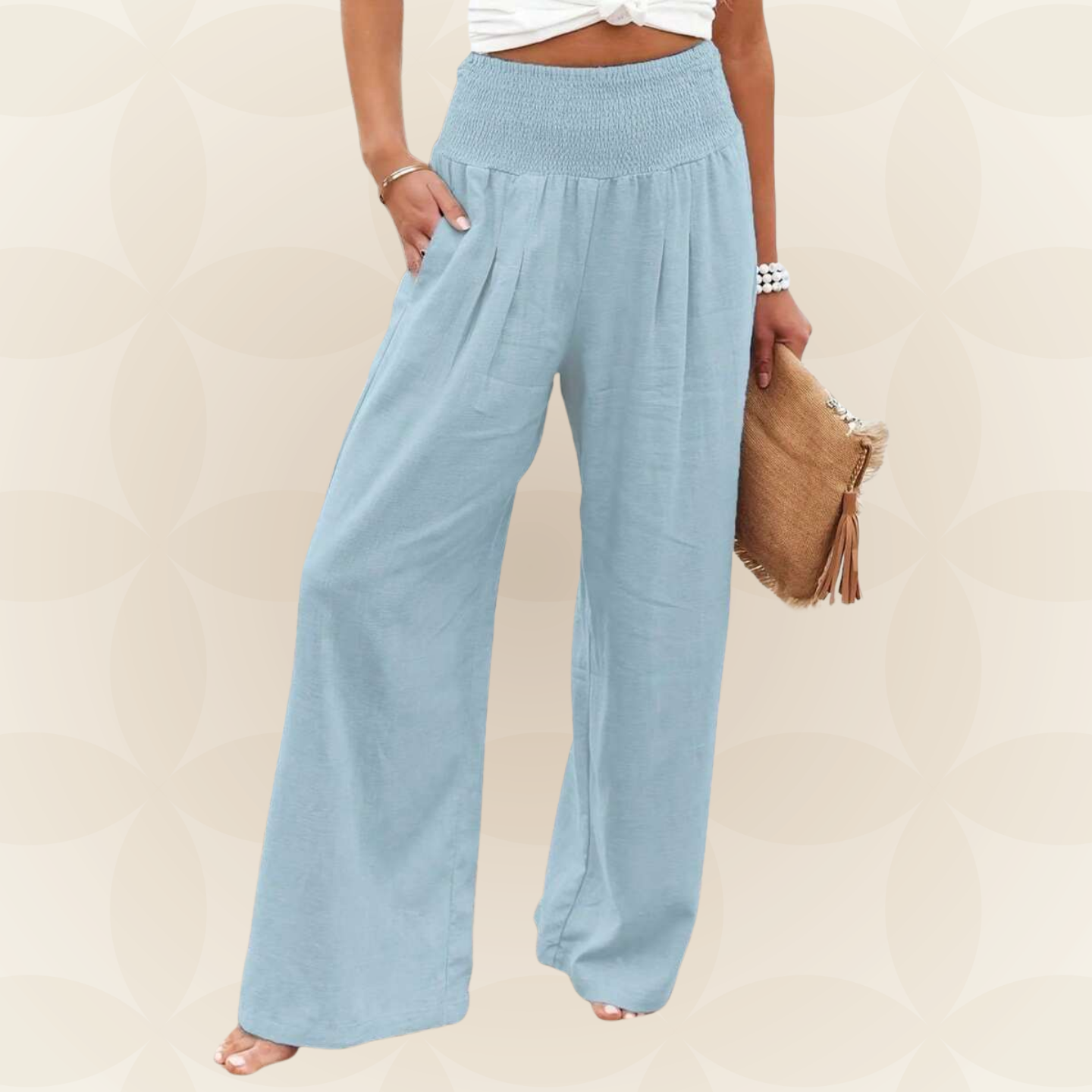 José | Hoge taille lange broek met zakken