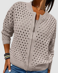 Veerle | Beige opengewerkt vest