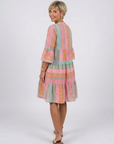 Maelle | Jurk met V-hals en geometrische print, knielengte