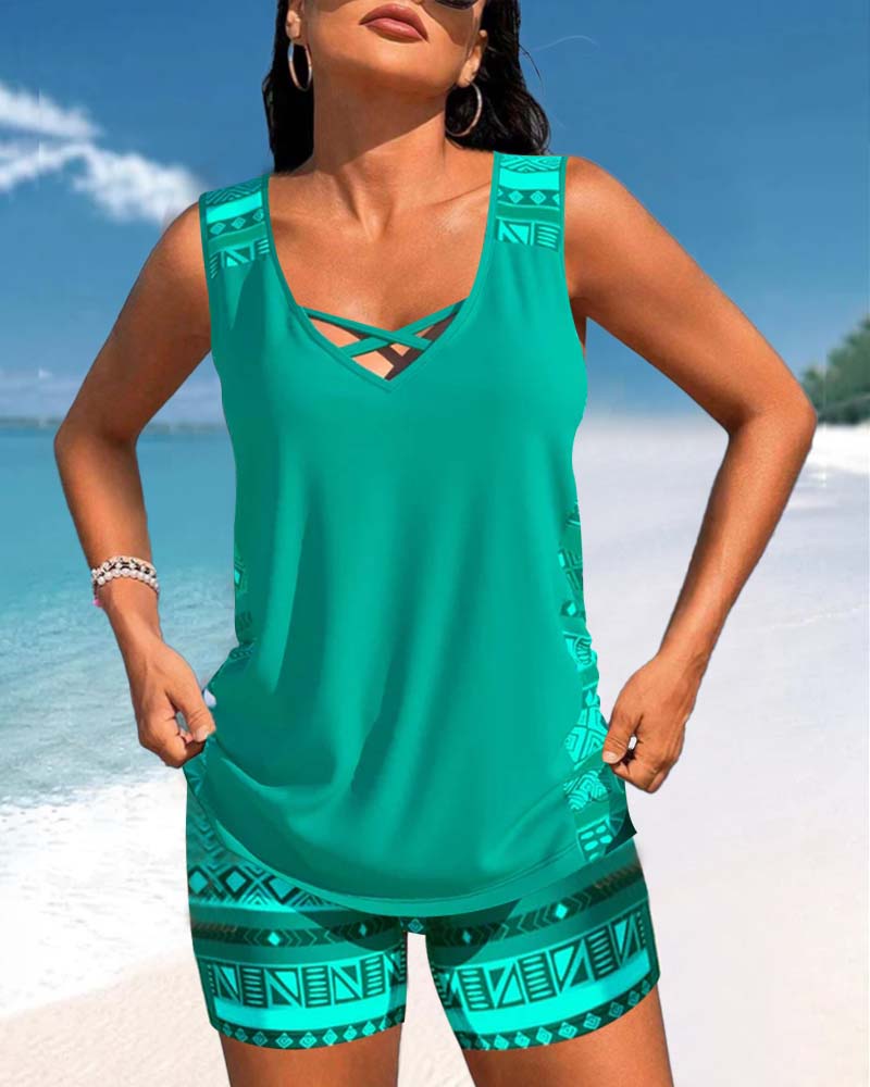 Márcia - Tankini met geometrische print