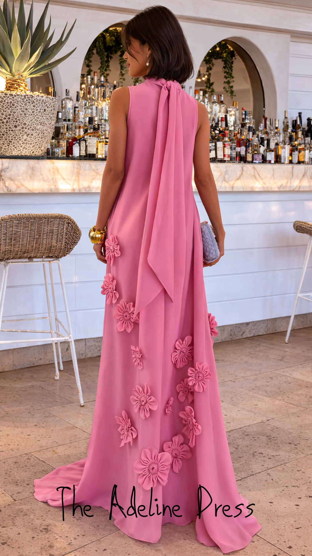 Sofieke - 3D Bloemen Maxi Jurk
