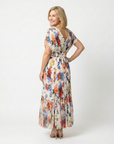 Savannah | Mouwloze plissé midi jurk