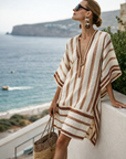 Cannes - Strandjurk met V-hals en print