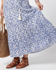 Ottoline | Tassel Tie Neck Gedrukt Midi-jurk