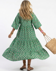 Fiora | Midi-jurk met bloemenprint en V-hals