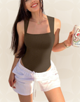 Angelique – Corrigerende geribbelde bodysuit met vierkante hals