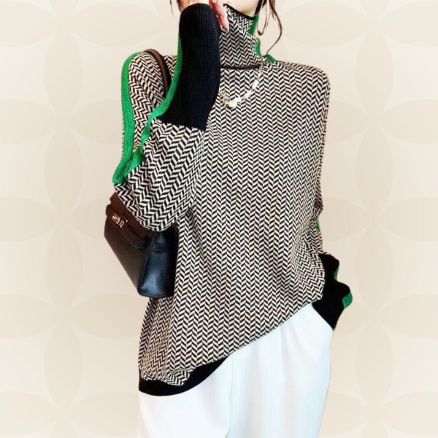 Maaike - Coltrui met opvallende contrasterende strepen