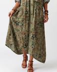 Aleta | Knop Voorkant Oversized Pocket Midi Jurk