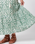 Ilara | Patroon V-hals Tassel Midi-jurk